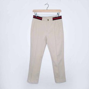 Gucci high rise crop trouser with stripe waistband